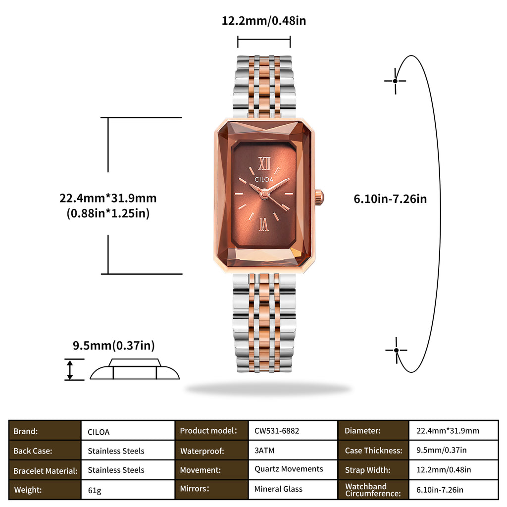 CILOA Women Quartz Watch 6882brown