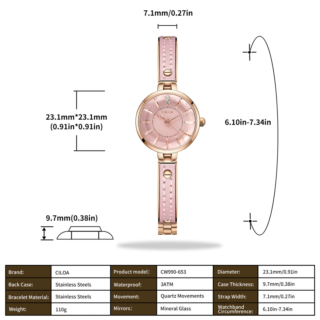CILOA Women Quartz Watch 653pink