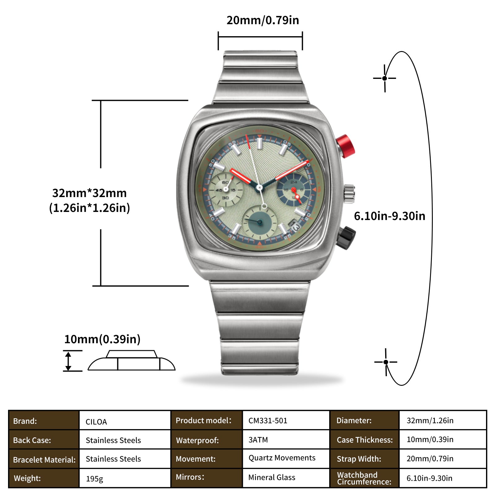 CILOA Men Quartz Watch 501