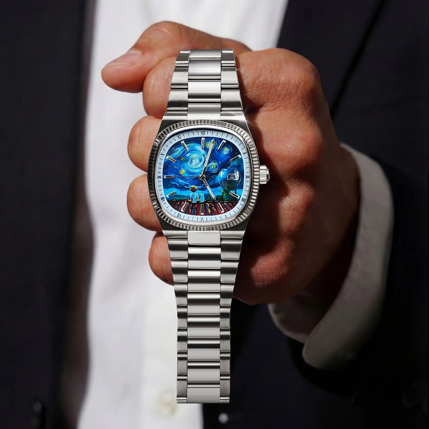 CILOA Men Quartz Watch 518silvery-stars
