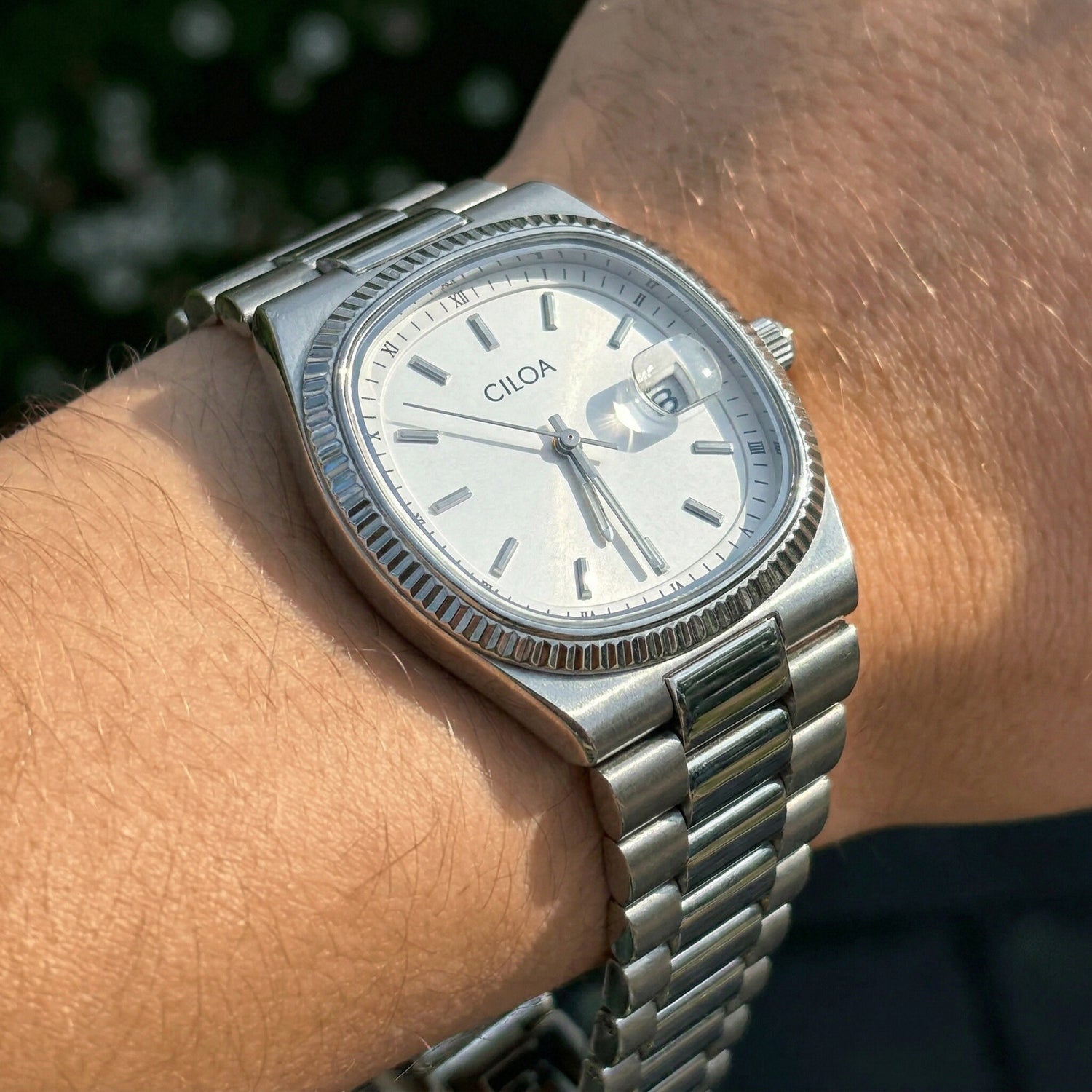 CILOA Men Quartz Watch 518silvery-white
