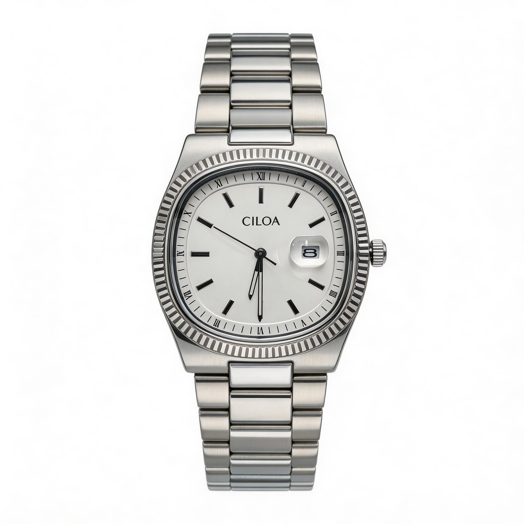 CILOA Men Quartz Watch 518silvery-white