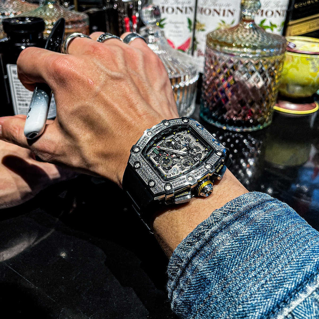 CILOA Men Mechanical Watch 801black-silvery
