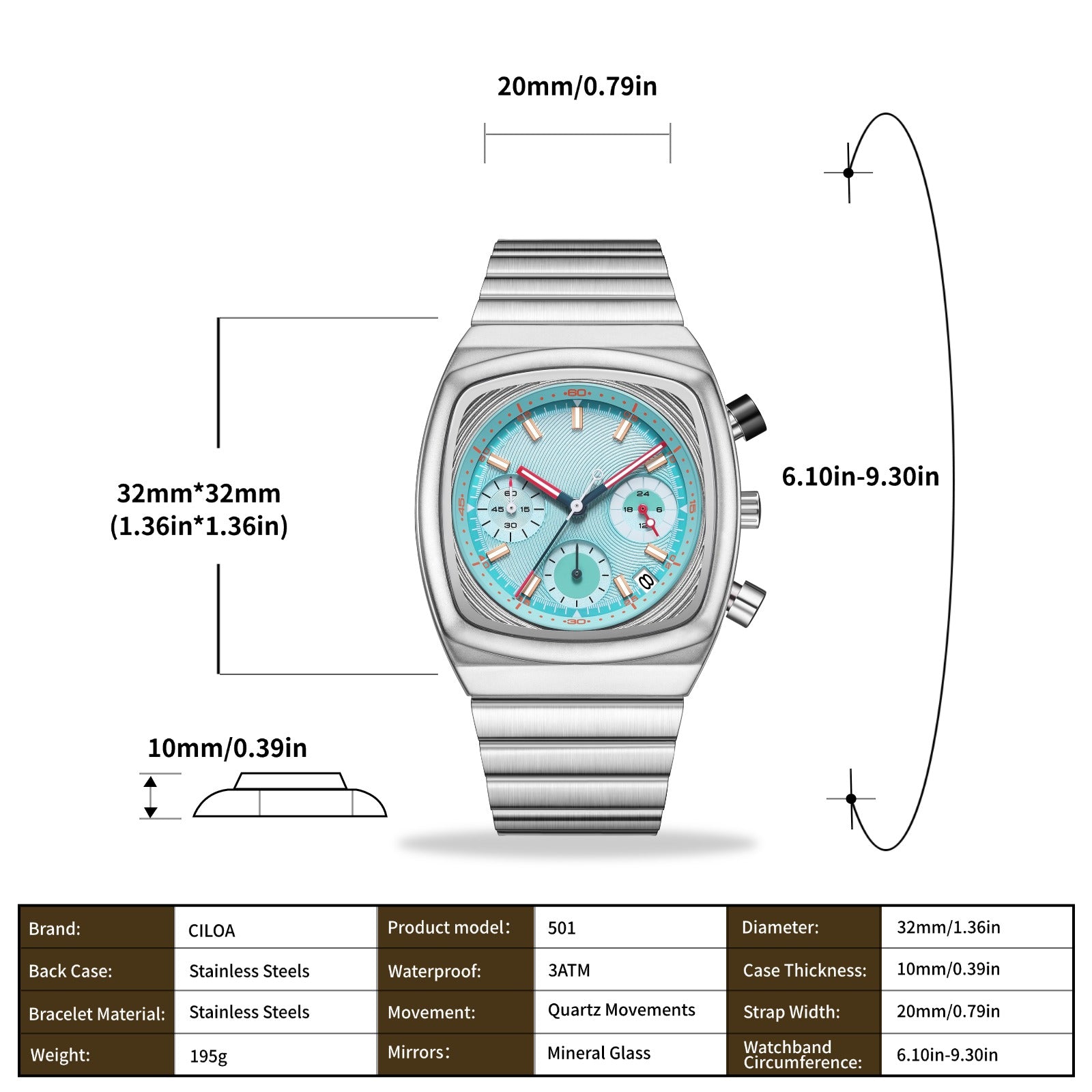 CILOA Men Quartz Watch 501