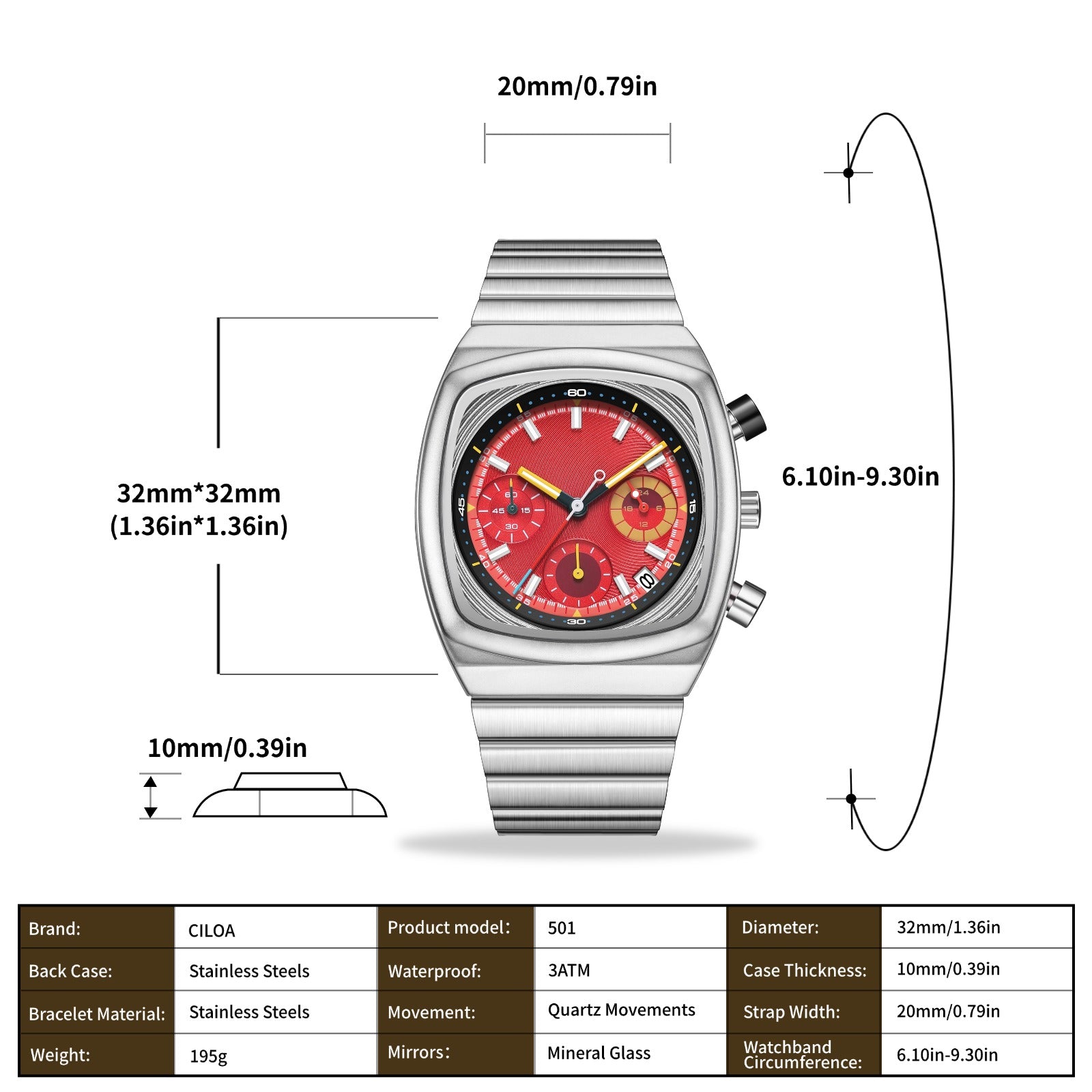 CILOA Men Quartz Watch 501