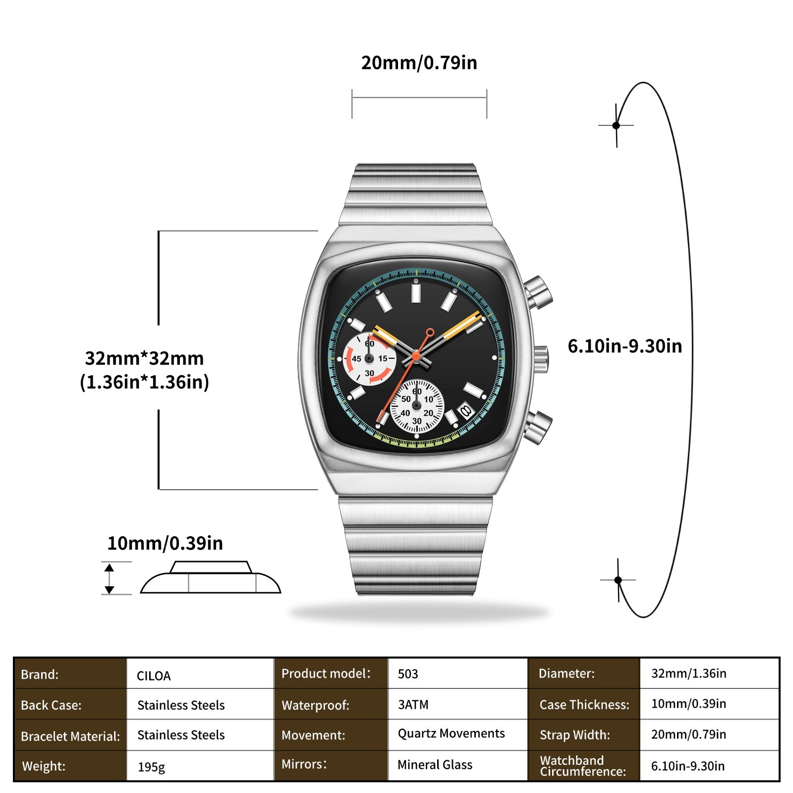 CILOA Men Quartz Watch 503