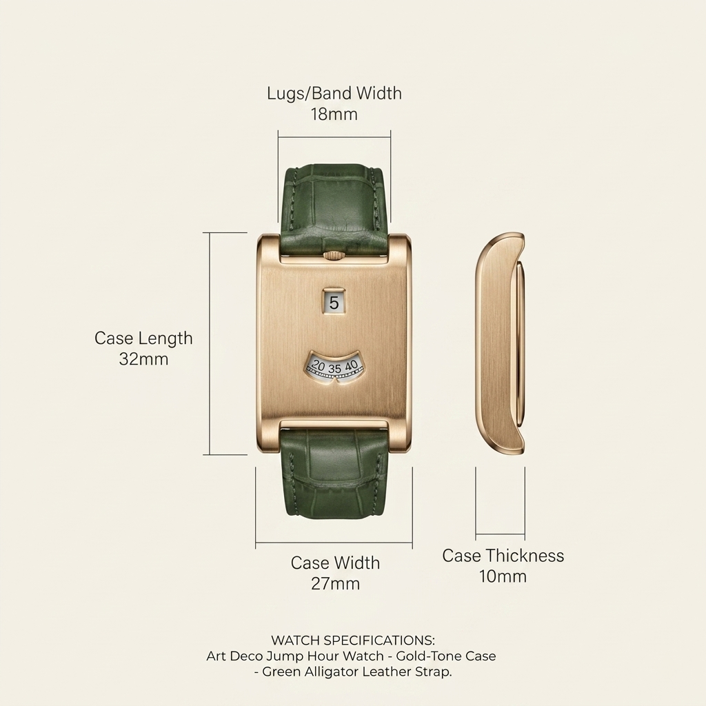 CILOA Men Quartz Watch 522green-golden