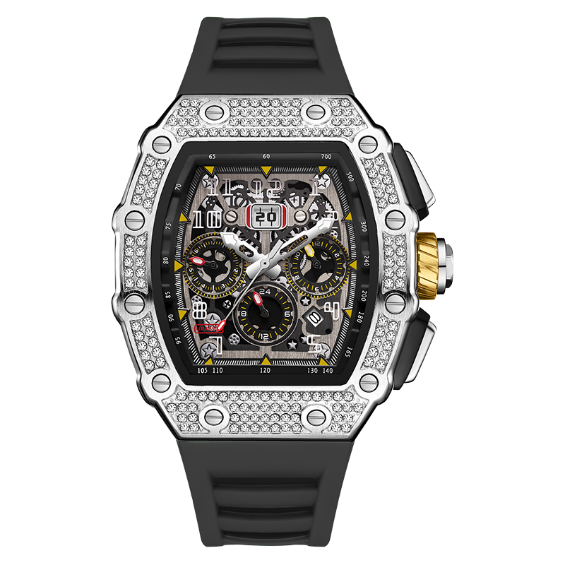 CILOA Men Mechanical Watch 801black-silvery