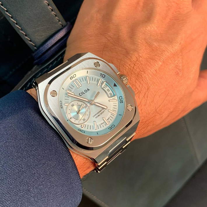CILOA Men Quartz Watch 505steel-blue