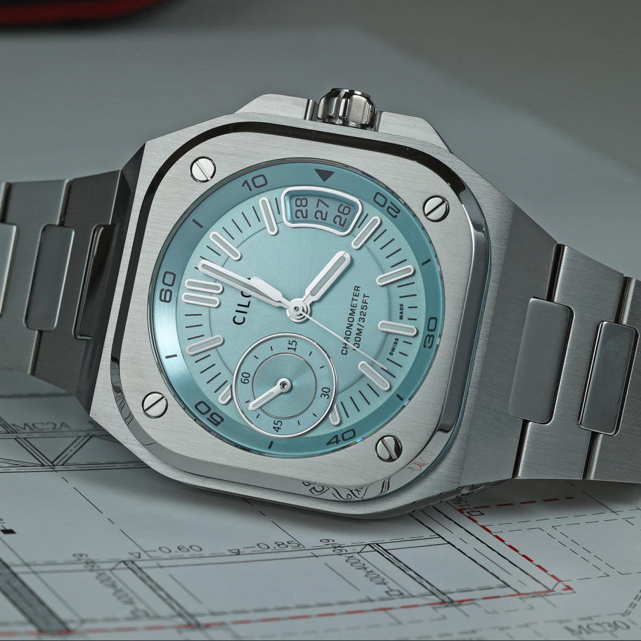 CILOA Men Quartz Watch 505steel-blue